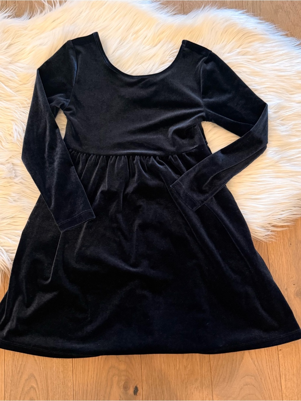 Old Navy- Dark Navy Velvet Long-Sleeve Party Dress